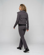 Women's Sporty Leisure Outfit with Wide Leg Adjustment Design - Back View