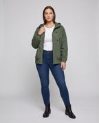 Women's Lightweight Outdoor Jacket with Adjustable Hood - Front View