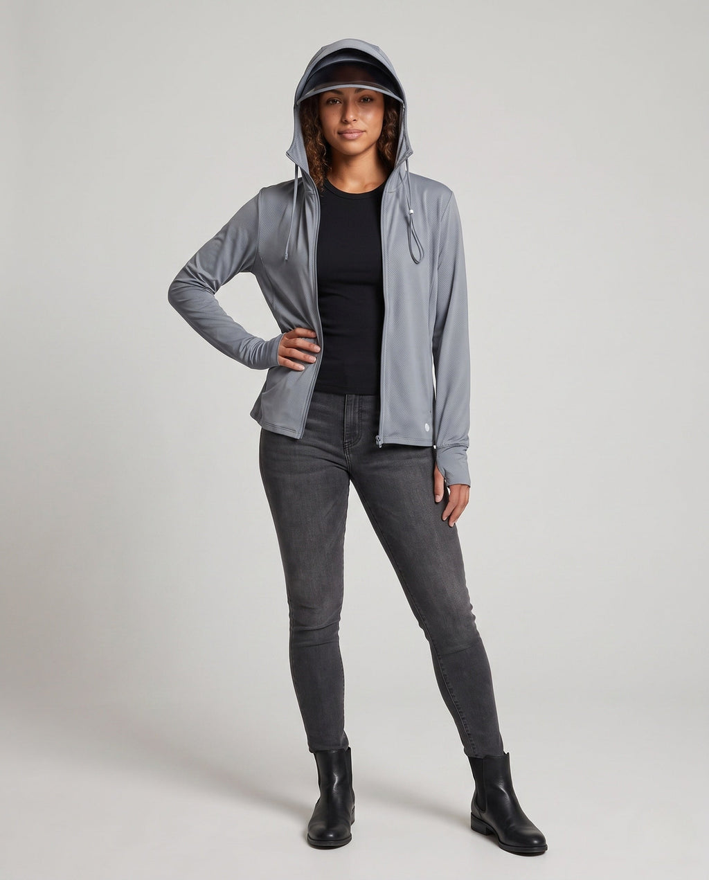 Women's Breathable and Water-Repellent Hooded Jacket - Front View