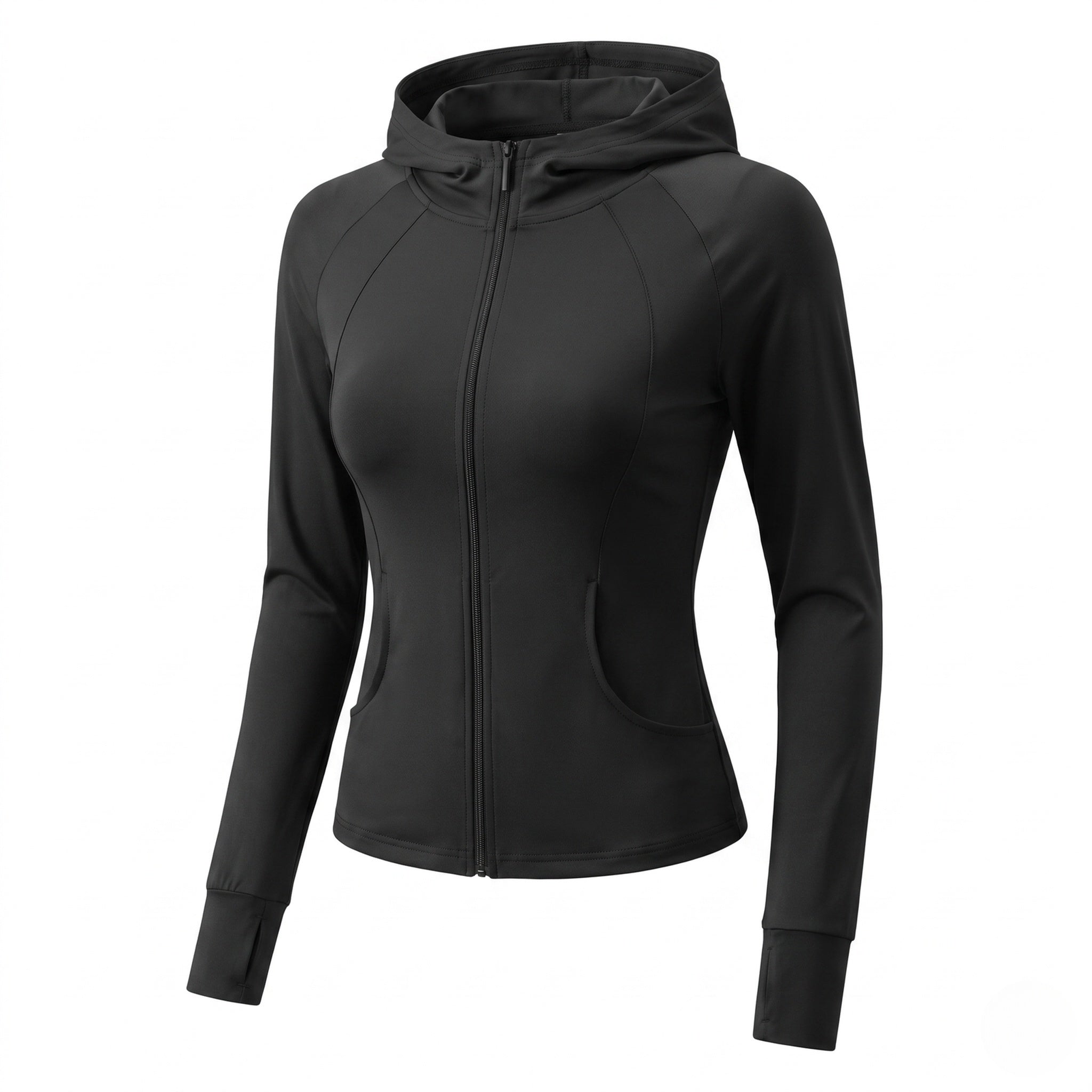 Women's Sporty Hoodie with Zip and Figure-Flattering Cut