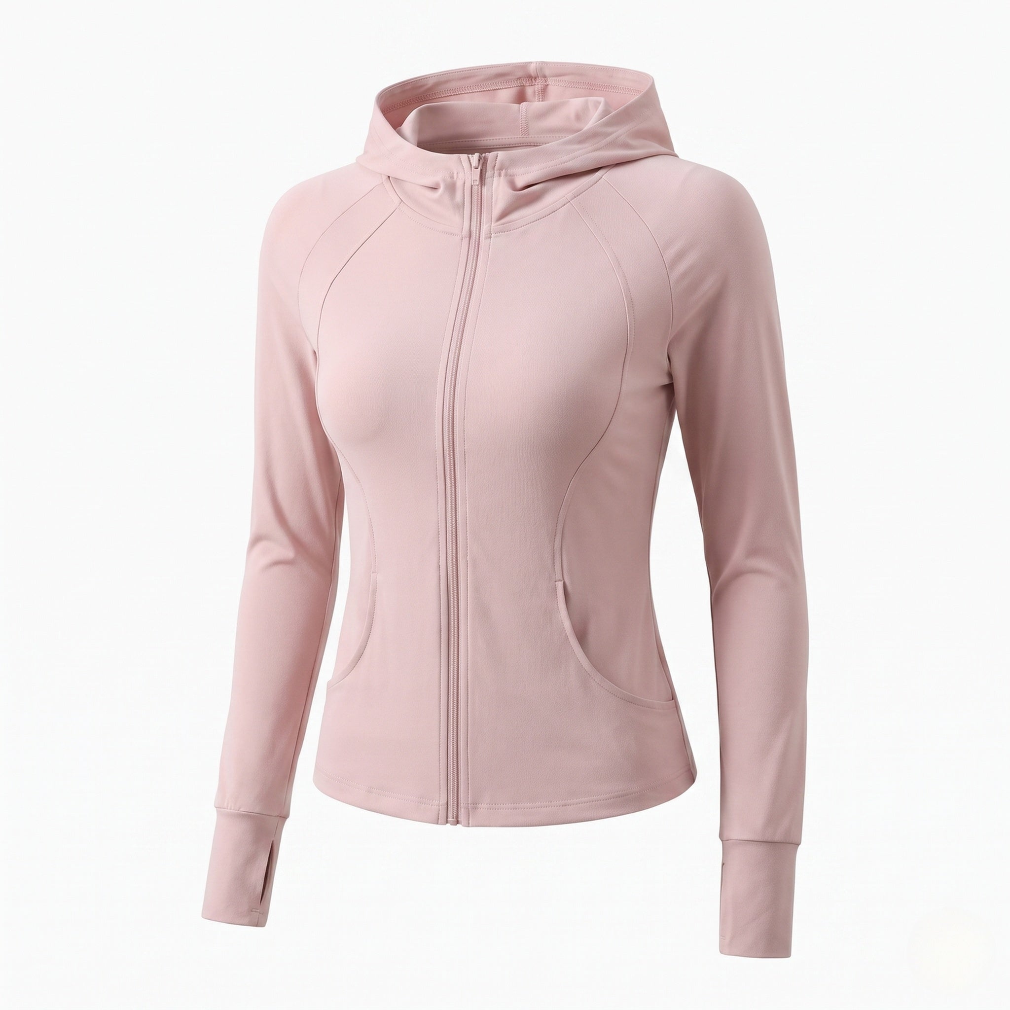 Women's Sporty Hoodie with Zip and Figure-Flattering Cut
