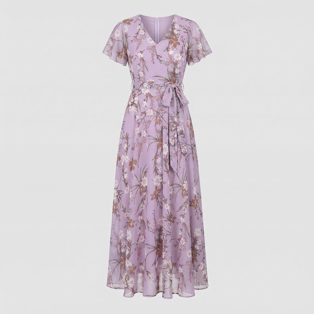 Women's Maxi Dress with Floral Design