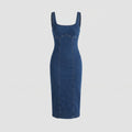 Women's Jeans Midi Dress Form-Fitting