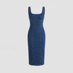 Women's Jeans Midi Dress Form-Fitting