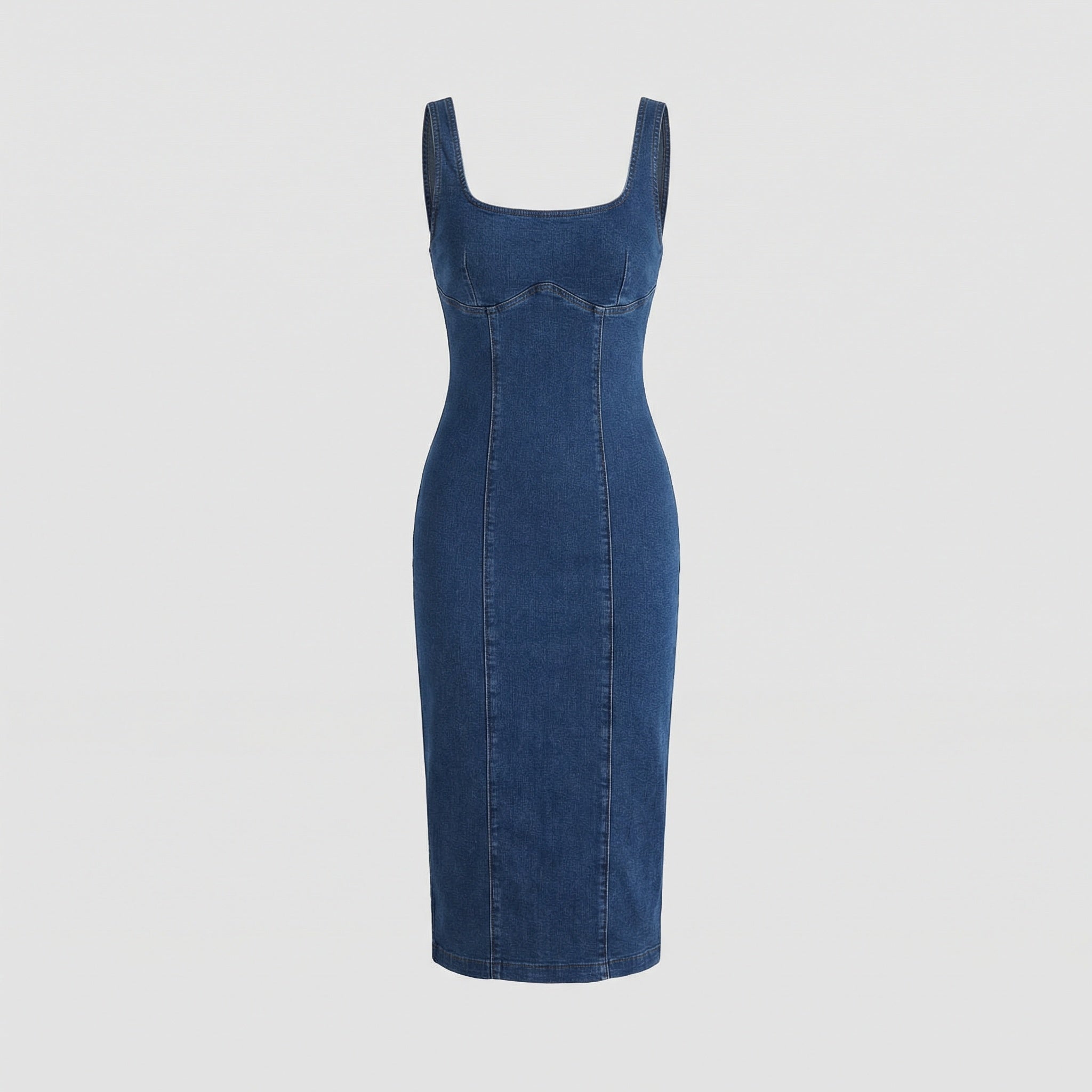 Women's Jeans Midi Dress Form-Fitting