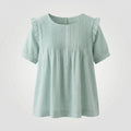 Women's Piped Ruffle Blouse Tunic