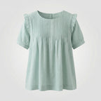 Women's Piped Ruffle Blouse Tunic