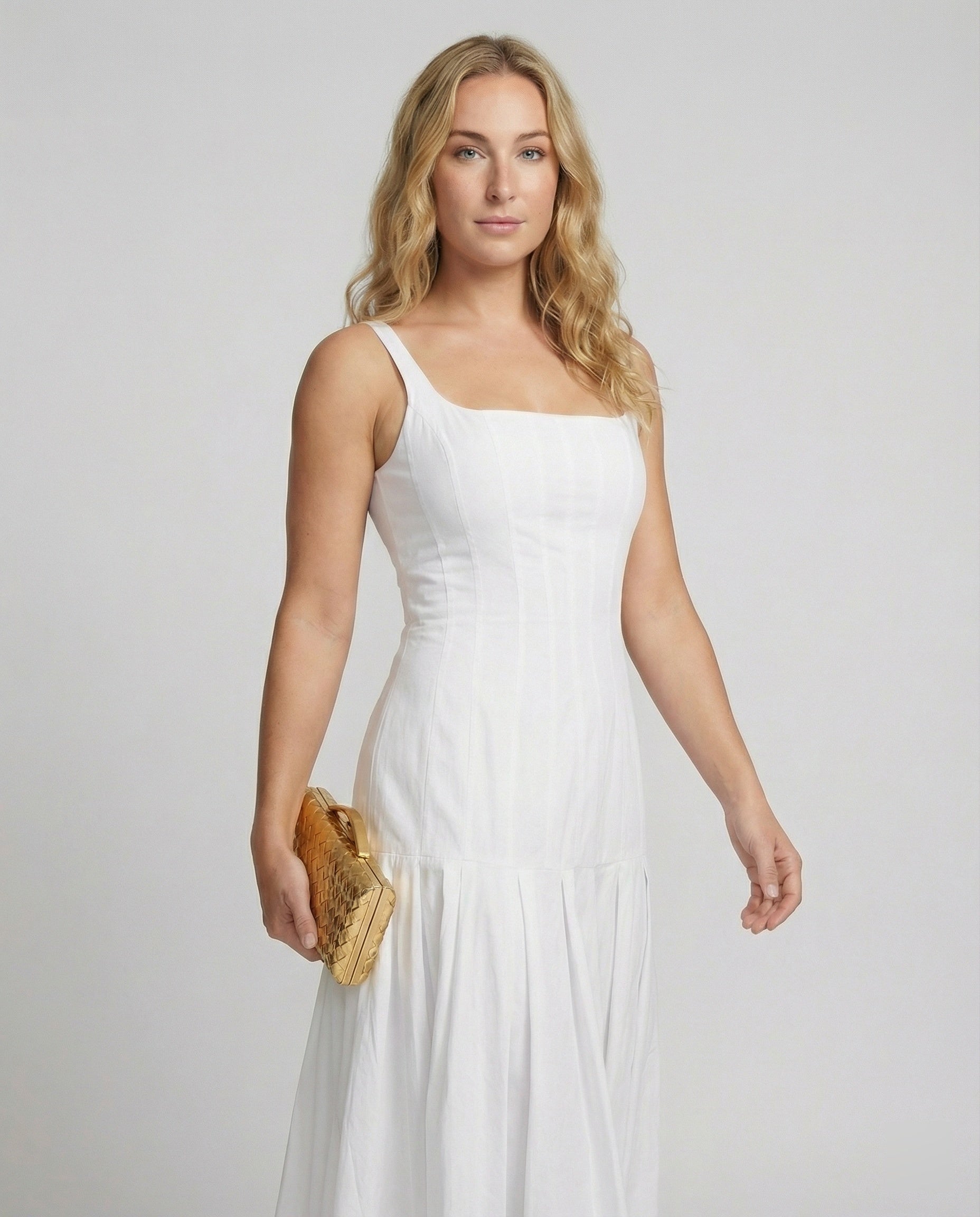 Women's Midi Dress with Elegant Cut