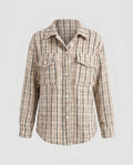 Women casual check jacket with reinforced pockets and elegant cut - Chichicherry