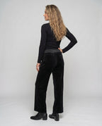 Women's casual and elegant velour trousers with wide leg - Chichicherry
