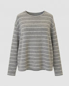 Women's casual knit sweater with fashionable stripe pattern - Chichicherry