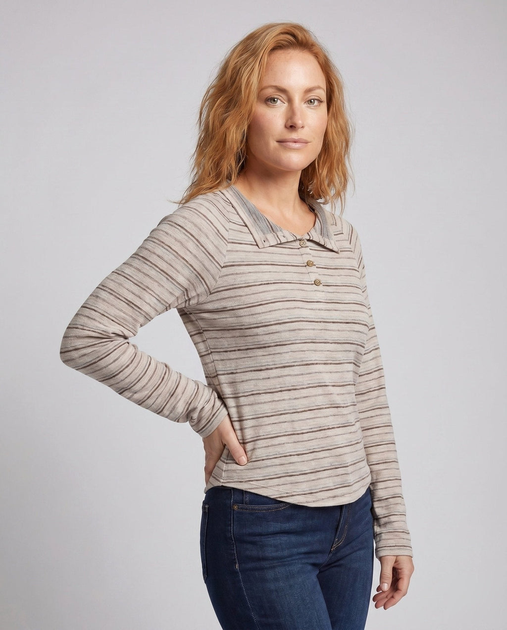 Women's Casual Long Sleeve Blouse with Collar - Chichicherry
