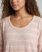 Women's Casual Striped Top with Loose Fit and Fashionable Details - Chichicherry