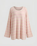 Women's Casual Striped Top with Loose Fit and Fashionable Details - Chichicherry