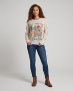 Women's casual sweatshirt with creative children's art print - Chichicherry