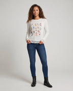 Women's casual sweatshirt with playful animal motif and ruffle details - Chichicherry
