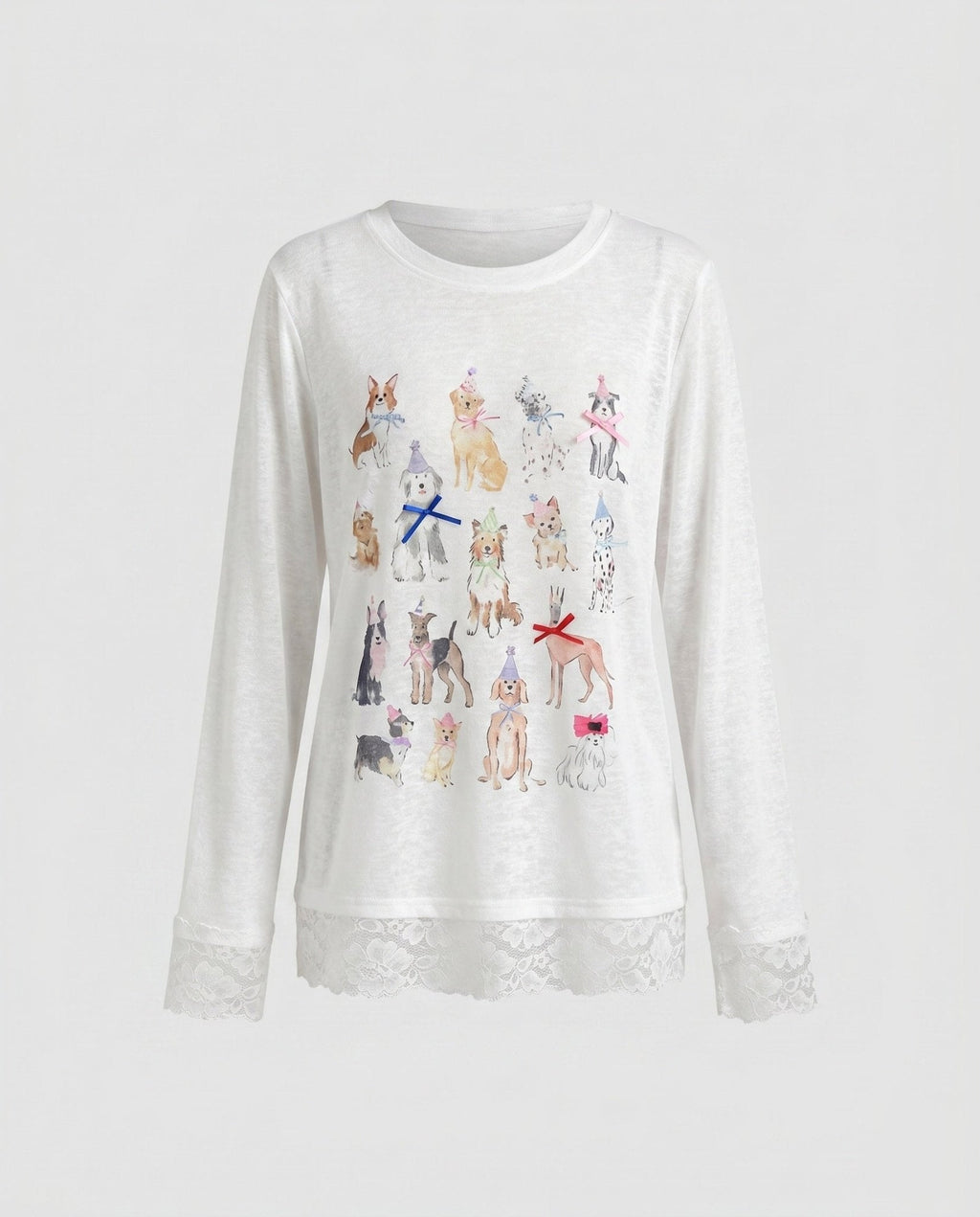 Women's casual sweatshirt with playful animal motif and ruffle details - Chichicherry