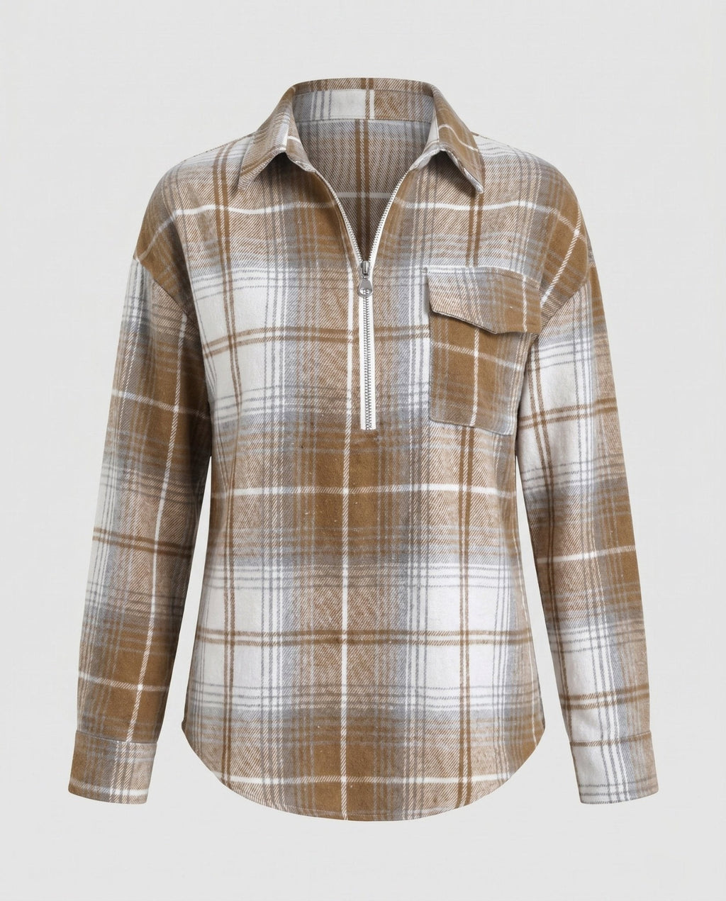 Women's checked shirt with zipper - Chichicherry