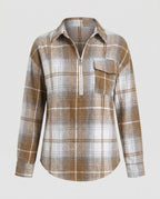 Women's checked shirt with zipper - Chichicherry