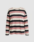 Women's Classic Long Sleeve Shirt with Maritime Stripe Pattern and Pocket Accent - Chichicherry