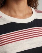 Women's Classic Long Sleeve Shirt with Maritime Stripe Pattern and Pocket Accent - Chichicherry