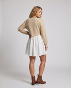 Women's combined sweatshirt dress with casual top and flowing skirt - Chichicherry