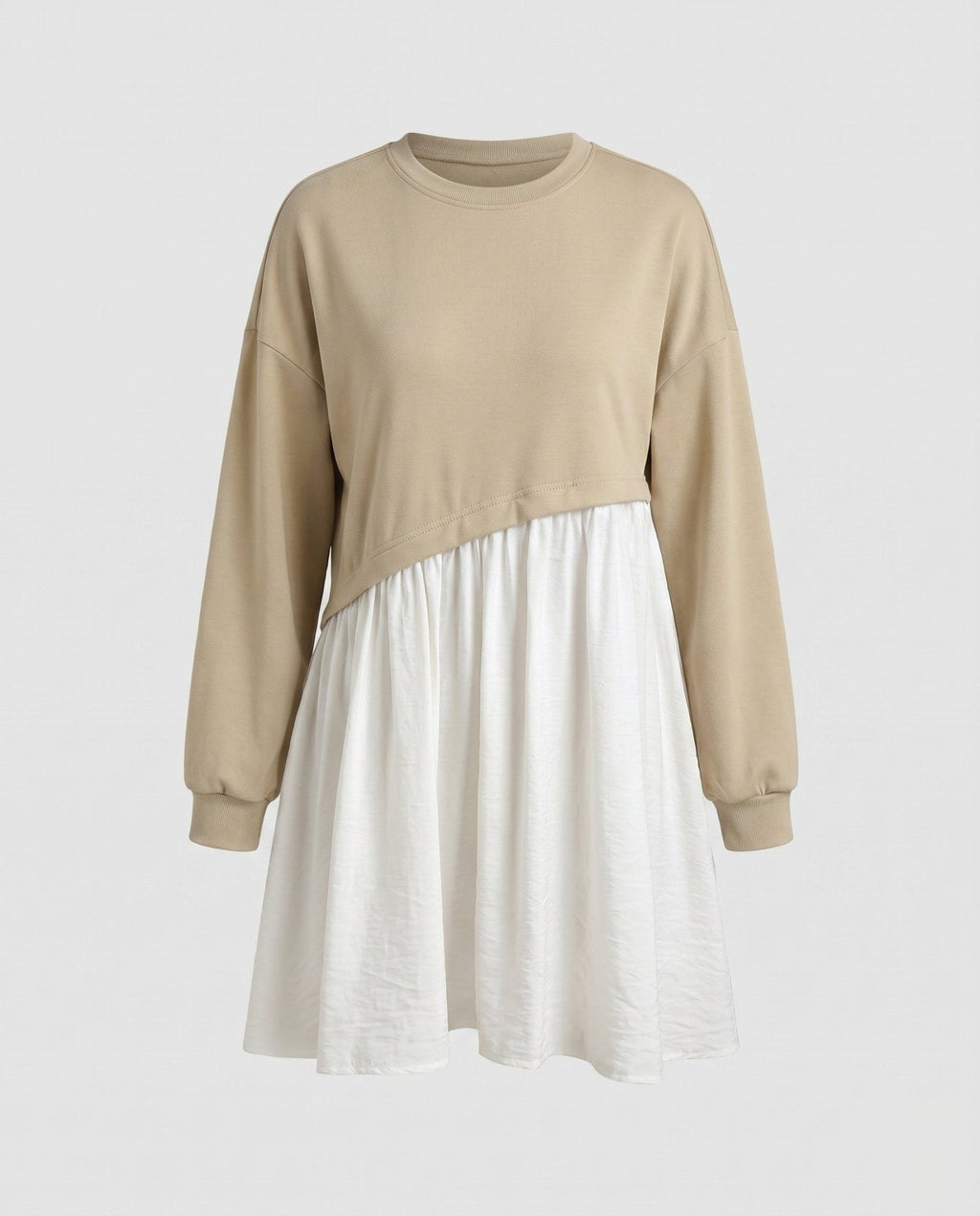 Women's combined sweatshirt dress with casual top and flowing skirt - Chichicherry