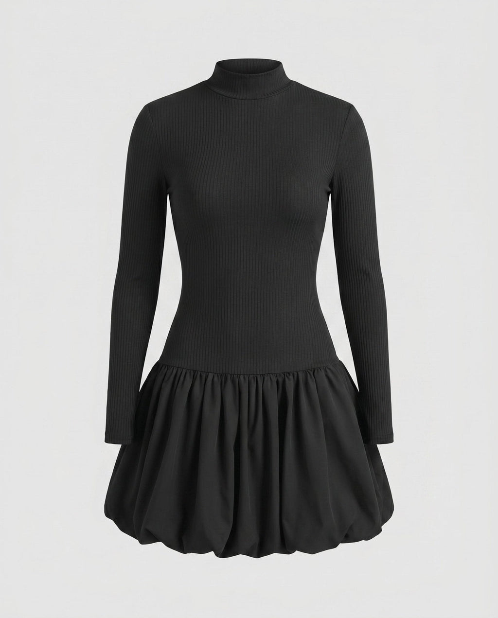 Women's dress with high-neck and voluminous hem - Chichicherry