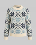 Women's knit sweater with geometric pattern and high collar - Chichicherry