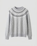 Women's knit sweater with graphic pattern and round neck - Chichicherry