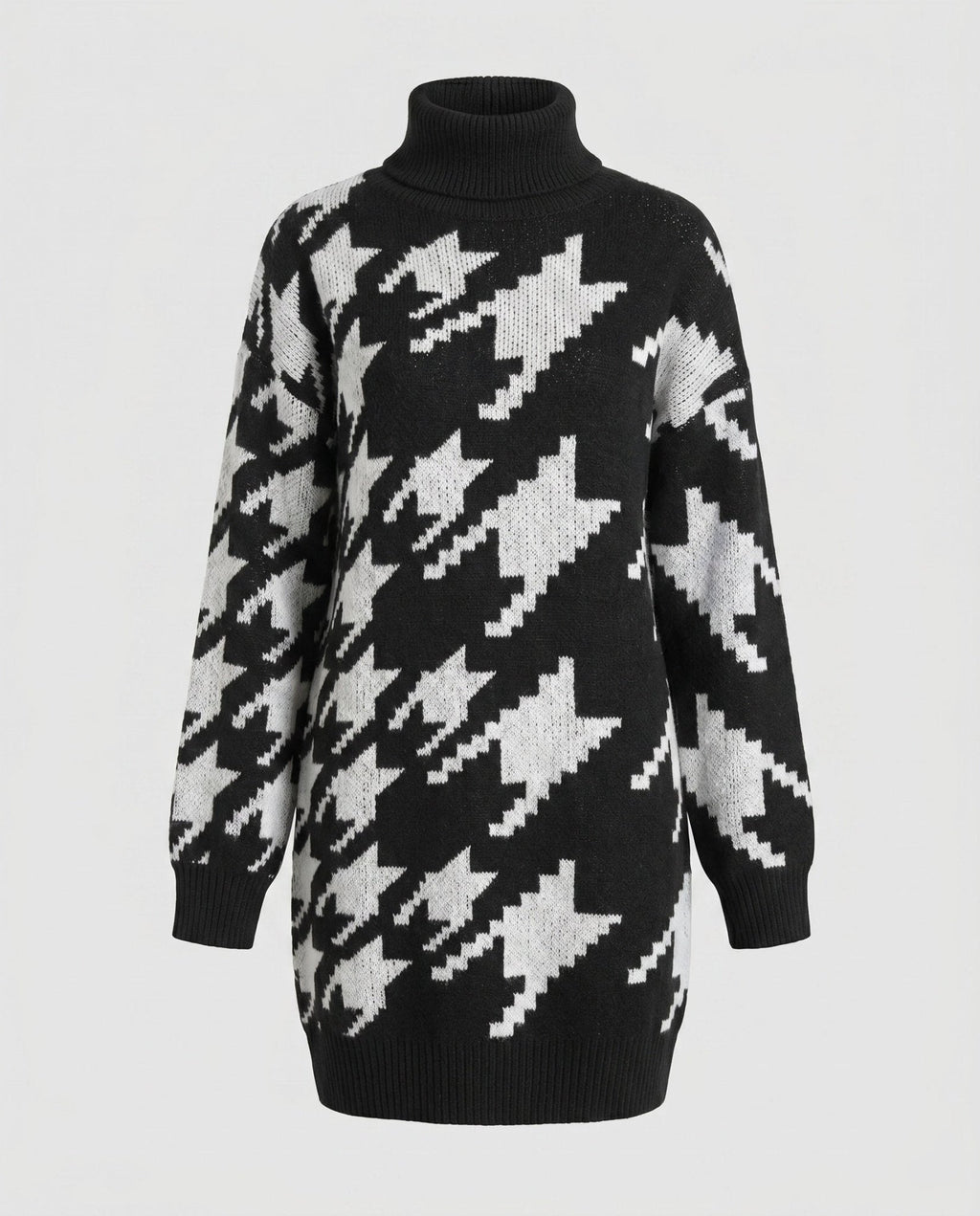 Women's knitted dress with fashionable star pattern - Chichicherry