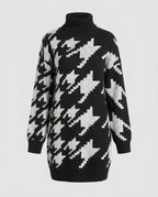Women's knitted dress with fashionable star pattern - Chichicherry