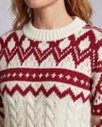 Women's knitted pullover with winter pattern mix and soft mohair content - Chichicherry