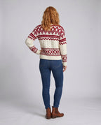 Women's knitted pullover with winter pattern mix and soft mohair content - Chichicherry