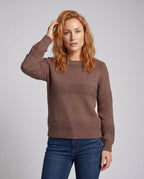 Women's knitted sweater with textured pattern and loose fit - Chichicherry