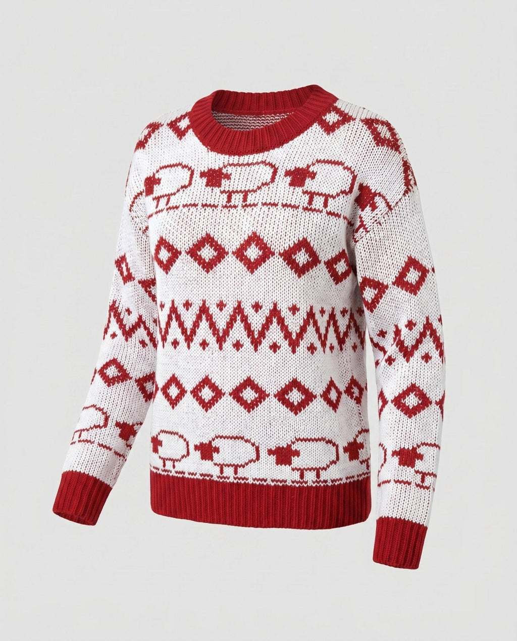 Women's knitted sweater with winter pattern and soft wearing comfort - Chichicherry