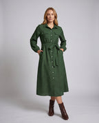 Women’s Long Sleeve Shirt Dress with Fitted Ties Belt - Chichicherry