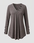 Women’s long sleeve shirt with button details and loose fit - Chichicherry