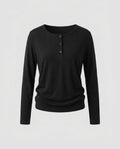 Women's long sleeve shirt with button placket and comfortable fit - Chichicherry