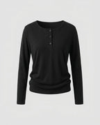 Women's long sleeve shirt with button placket and comfortable fit - Chichicherry