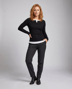Women's long sleeve shirt with button placket and comfortable fit - Chichicherry