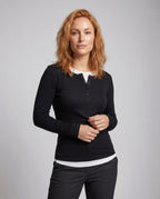 Women's long sleeve shirt with button placket and comfortable fit - Chichicherry
