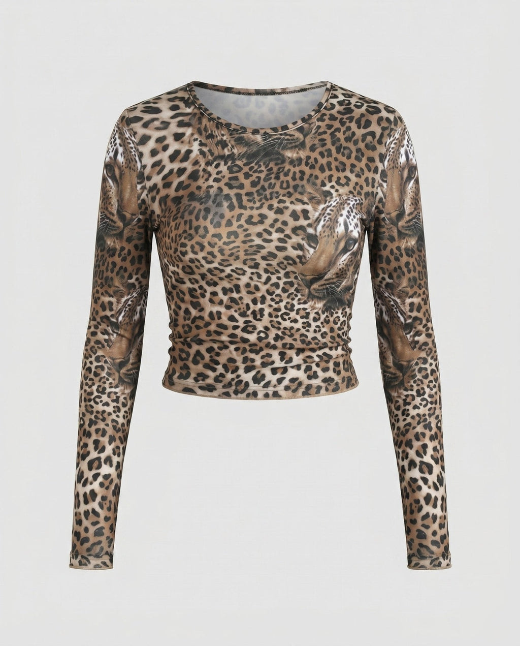 Women's long sleeve shirt with leopard print and fitted cut - Chichicherry