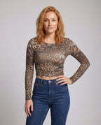 Women's long sleeve shirt with leopard print and fitted cut - Chichicherry
