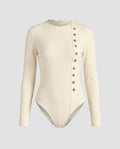 Women’s long sleeve shirt with textured rib design and button details - Chichicherry