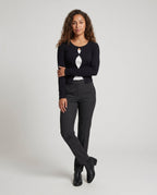 Women’s long-sleeve shirt with unique neckline and polka dot design - Chichicherry