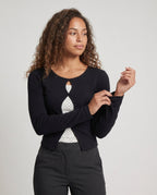 Women’s long-sleeve shirt with unique neckline and polka dot design - Chichicherry