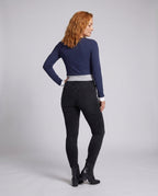 Women's long-sleeved top with button placket and fitted cut - Chichicherry