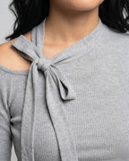 Women's longsleeve top with transparent ruffle hem - Chichicherry