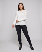 Women's sweatshirt with elegant floral details - Chichicherry